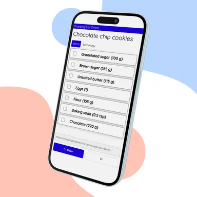 Hero graphic for Shopping List Online