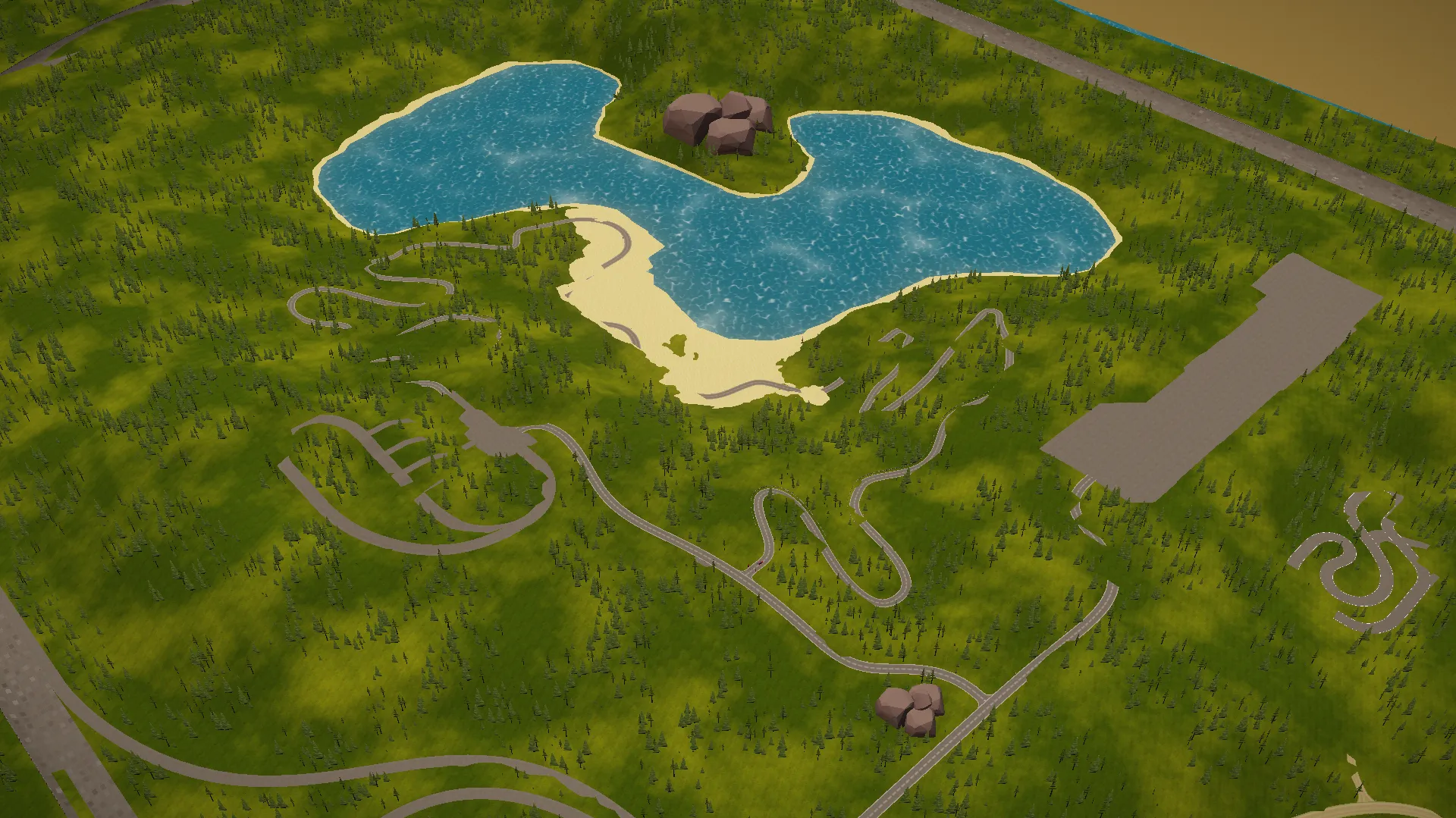 Aerial shot of the map